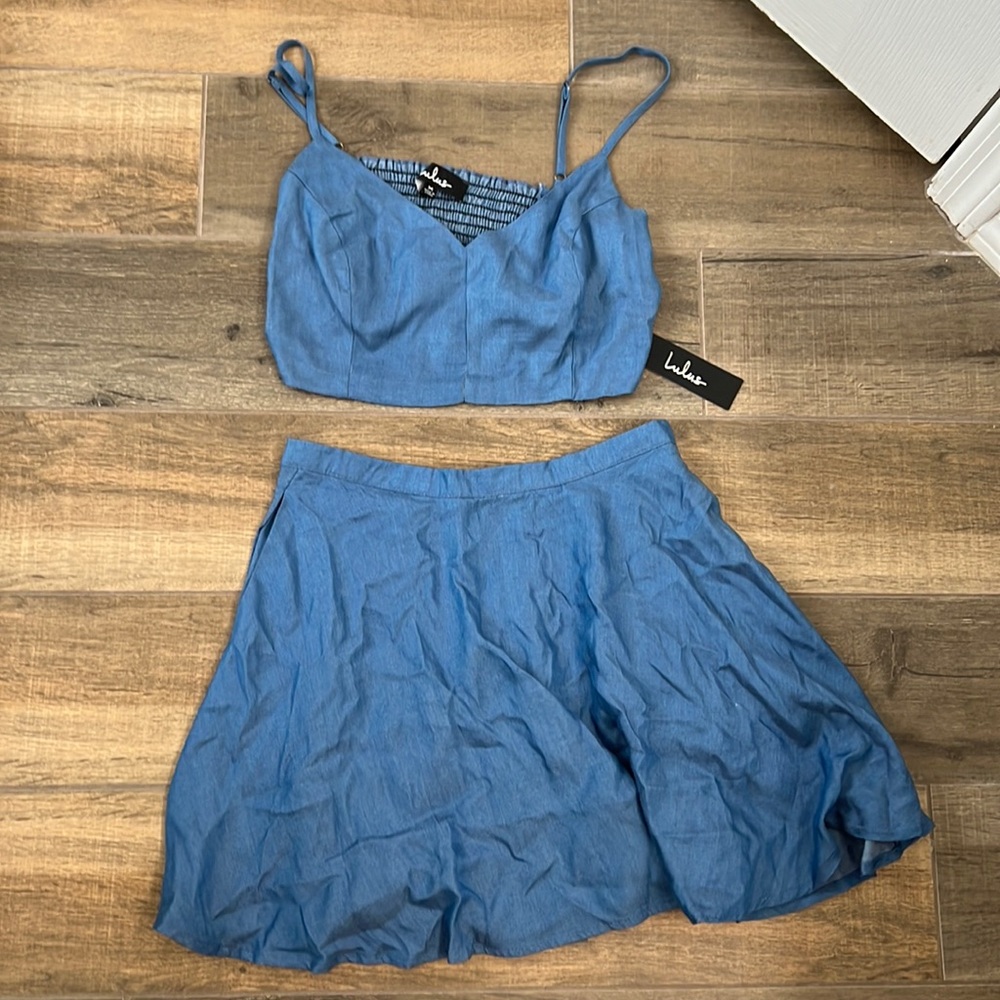 Chambray Two-Piece Dress - lulus